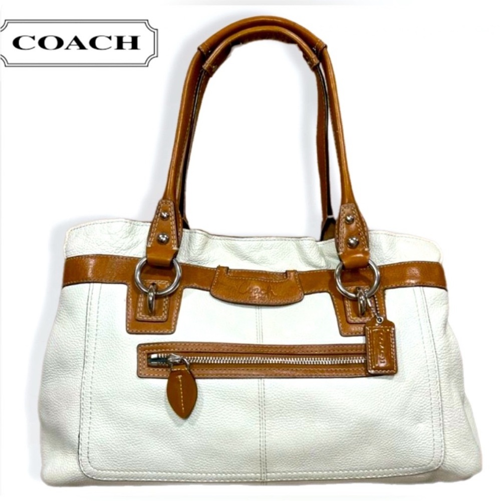 Coach cream/tan pebble leather Shoulder bag